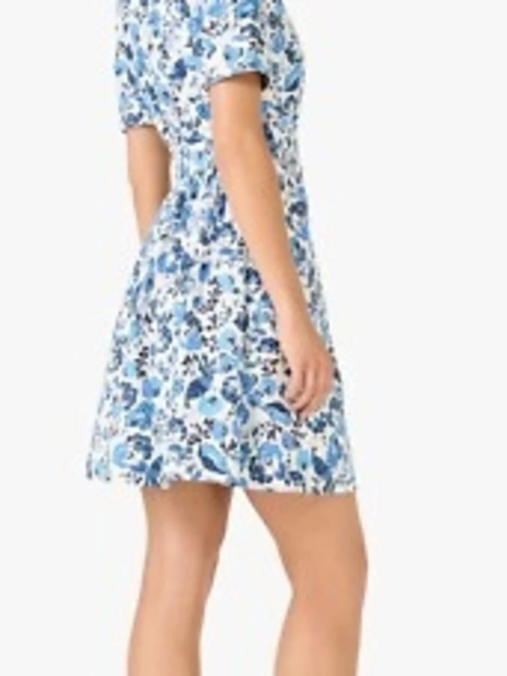 Nwt Kate Spade Short Blue Peacock Floral Shirt Dress with Tie Waist
